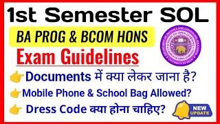 SOL 1st Semester Exam Guidelines: BA PROG & Bcom Hons Students January 2025 | Sol 1st Sem Exam 2025