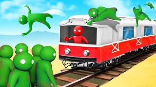 100 Waves Of ZOMBIES vs TRAIN In Gang Beasts!