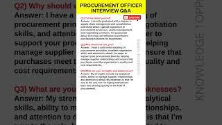 Procurement Officer Interview Questions and Answers | Procurement Interview Questions and Answers