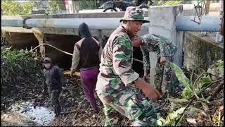 i " Babinsa Koramil Gambut Bersih Saluran Sungai Sampah Dan Ranting Semak Belukar