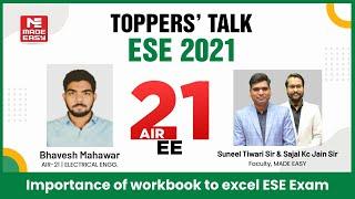 ESE/IES 2021 | Toppers' Talk |Electrical Engineering | Bhavesh Mahawar | AIR -21 | MADE EASY Student