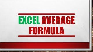 MS Excel Average Formula