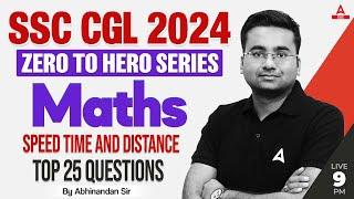 Speed Time And Distance Top 25 Questions | SSC CGL 2024 | SSC CGL Maths Classes By Abhinandan Sir