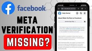 How to Fix Meta Verification Not Available On Facebook