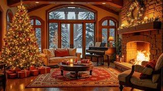 Christmas Music Ambience  Instrumental Christmas Music and Crackling Fireplace Calm, Relax, Study