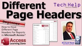 How to Create a Different Page Header for the First Page of a Microsoft Access Report