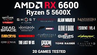 AMD RX 6600 + Ryzen 5 5600X 20 Games Test | Enough for 1080P Gaming in 2024?