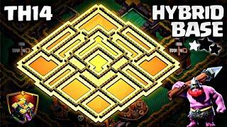 NEW UNBEATABLE! Town Hall 14 HYBRID BASE (After TH17 Update) - TH14 BASE LINK Clash of Clans #1129