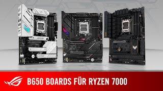 ASUS B650 Mainboards für AMD Ryzen 7000 CPUs im Vergleich