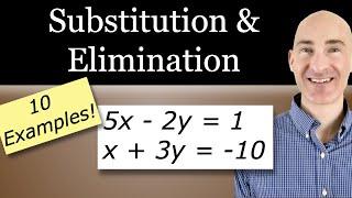 Solving Systems of Linear Equations Using Substitution and Elimination with 2 Equations 2 Variables