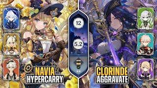 C0 Navia Hypercarry & C0 Clorinde Aggravate | Genshin Impact 5.2 Abyss | Floor 12 (9 stars)