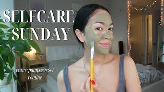 SELF CARE SUNDAY | entire pamper routine | reset for haircare, brows, skincare