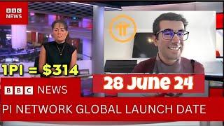 Breaking News  // Pi Network Global Mainnet Launching Date 28 June  // 1Pi = $314  #bitcoin #pi