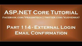 External login email confirmation in asp net core