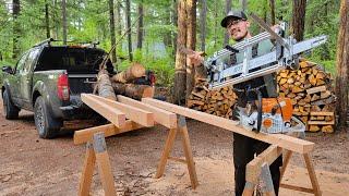 Cutting Logs Into Lumber with an Alaskan Sawmill