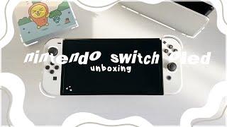 nintendo switch OLED white model  | unboxing and set up | aesthetic