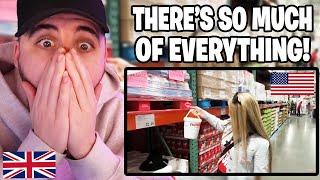 Brit Reacts to British Family goes shopping at COSTCO in America!