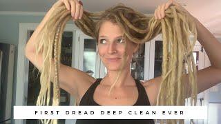 DEEP CLEANING MY DREADLOCKS FOR THE FIRST TIME EVER! | Apple Cider Vinegar Rinse