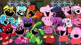 FNF Smiling Critters ALL PHASES vs All Peppa exe Sings Bacon Song - Friday Night Funkin'