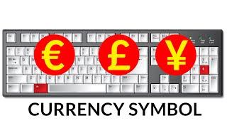 Keyboard shortcut for currency symbol