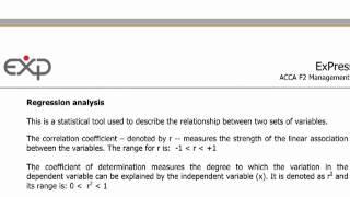 ACCA F2 - 3 Business maths - regression analysis