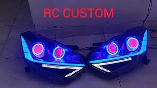 custom headlamp double projector biled aes wst dan drl lazy eyes agya ayla facelift 1200cc