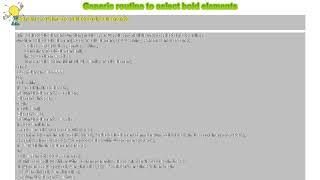 How to : Generic routine to select bold elements