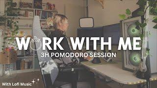  3H WORK OR STUDY WITH ME | Pomodo session (50/10) | With Timer and Lofi Music