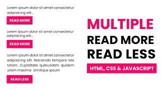Multiple Read More Read Less With Javascript | Dynamically Shorten Text