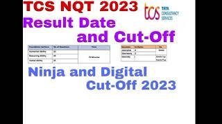 TCS NQT 2023 Exam Results and Cut-off update ||without coding Ninja offer||TCS Digital and Ninja