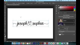 How To Access Hearts & Alternate Characters from Joseph Sophia Script Font Using Photoshop