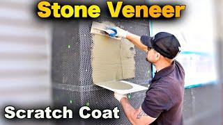 Stone Veneer Installation - Part 1. Scratch Coat (Metal Lath And Underlayment)