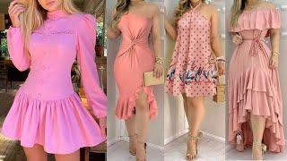 VESTIDOS HERMOSOS EN COLOR ROSA DE MODA Y TENDENCIA 2021/2022/ VESTIDOS SOFISTICADOS COLOR ROSA!