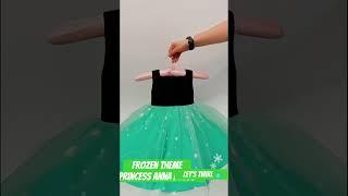 Green & Black: Princess Anna's Frozen Elegance ️ #frozentheme  #birthdaydress #dress #fashionstyle