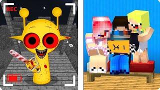  WE CAUGHT THE SCARY SPRUNKI ON HIDDEN CAMERAS IN MINECRAFT! SHEEDY FISHING LINE NUBIK