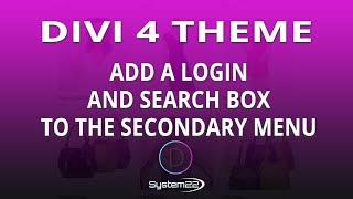 Divi 4 Add A Login And Search Box To The Secondary Menu