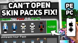 NEW How to Fix Custom Skin Packs Not Opening on PC and PE! Minecraft Bedrock Fix