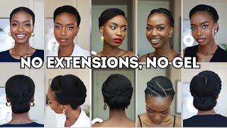 5 SIMPLE NATURAL HAIRSTYLES FOR BLACK WOMEN WITH NO EXTENSION NO GEL!