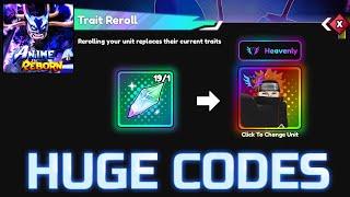 New Huge Codes in Anime Reborn Roblox