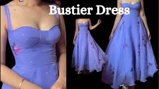 BUSTIER DRESS DRAFTING/CUTTING/STITCHING WITH READY MADE CUPS