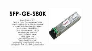 SFP-GE-S80K  |  ZTE Compatible 1000Base-ZX SFP SMF 80km 1550nm