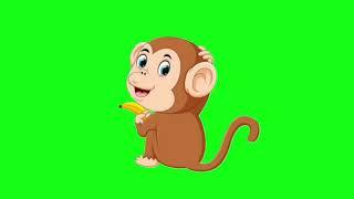 Animated green screen Monkey-2  | No copyright| Animation World