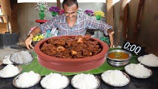Real MUKBANG- வெறித்தனம்-8-Plate white rice and Mutton Nalli Fast Eating Challenge