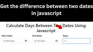 Get difference between two dates in javascript