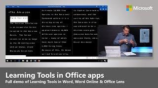 Microsoft Learning Tools in Office Lens, Word Desktop and Word Online