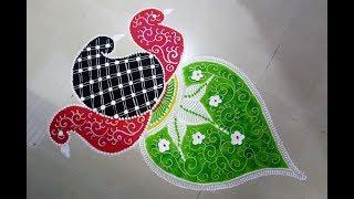 Innovative Mango Shape Rangoli by Sonali Gaidhane!