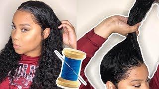 SEWING DOWN MY FRONTAL WIG | NO GLUE OR GEL