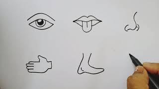 How to draw body parts easily for children.