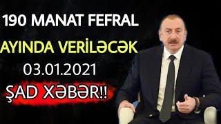 190 manat fevral ayında veriləcək -RƏSMİ AÇIQLAMA