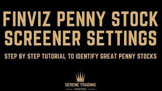 Finviz Penny Stock Screener Settings